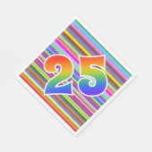 Kleurrijke strepen + regenboogpatroon "25" Event # Servet (Hoek)