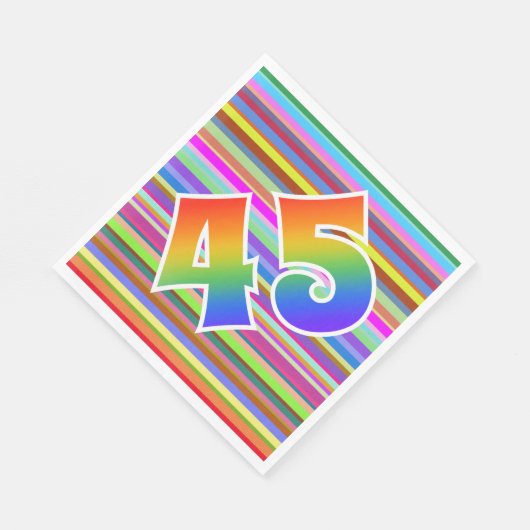 Kleurrijke strepen + regenboogpatroon "45" Event # Servet (Hoek)