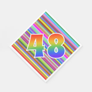 Kleurrijke strepen + regenboogpatroon "48" Event # Servet