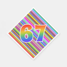 Kleurrijke strepen + regenboogpatroon "67" Event # Servet