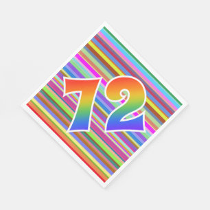 Kleurrijke strepen + regenboogpatroon "72" Event # Servet