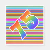 Kleurrijke Strepen + Regenboogpatroon "75" Event # Servet (Voorkant)