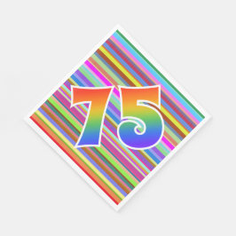 Kleurrijke Strepen + Regenboogpatroon "75" Event # Servet