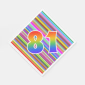 Kleurrijke strepen + regenboogpatroon "81" Event # Servet (Hoek)