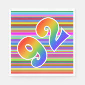 Kleurrijke strepen + regenboogpatroon "92" Event # Servet (Voorkant)