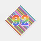 Kleurrijke strepen + regenboogpatroon "92" Event # Servet (Hoek)