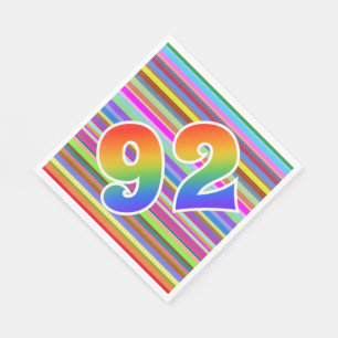 Kleurrijke strepen + regenboogpatroon "92" Event # Servet