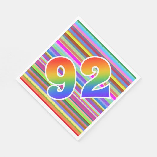 Kleurrijke strepen + regenboogpatroon "92" Event # Servet (Hoek)