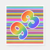 Kleurrijke strepen + regenboogpatroon "93" Event # Servet (Voorkant)