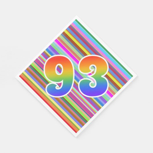 Kleurrijke strepen + regenboogpatroon "93" Event # Servet (Hoek)