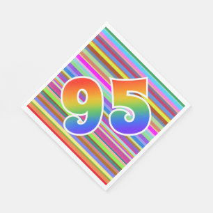 Kleurrijke strepen + regenboogpatroon "95" Event # Servet
