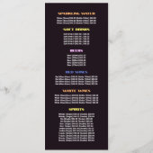 Kleurrijke Strepen, Restaurant Slimline Menu (Achterkant)