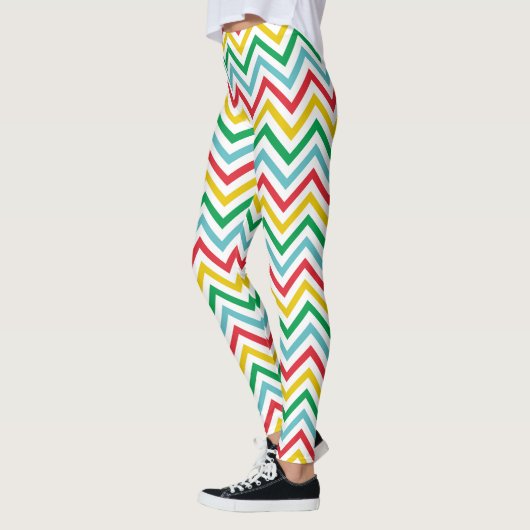 Kleurrijke Strepen Retro Hip Stretch Leggings (Links)