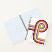 Kleurrijke Strepen Retro Line Art Notitieboek (Binnen)