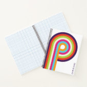 Kleurrijke Strepen Retro Line Art Notitieboek (Binnen)