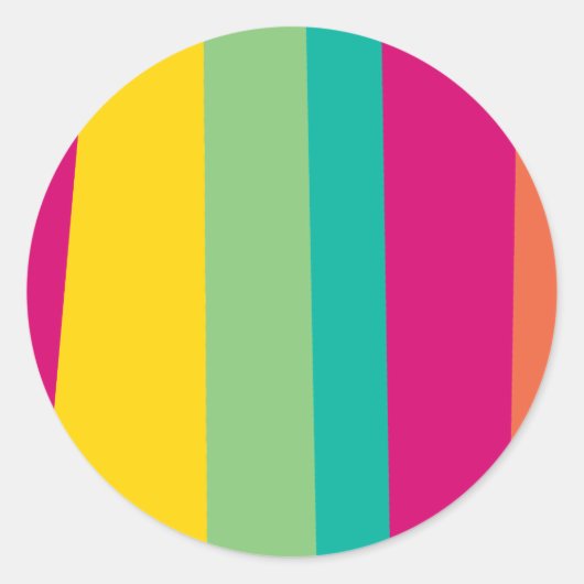 kleurrijke strepen ronde sticker (Voorkant)