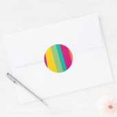kleurrijke strepen ronde sticker (Envelop)