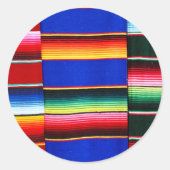 Kleurrijke strepen ronde sticker (Voorkant)