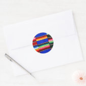 Kleurrijke strepen ronde sticker (Envelop)