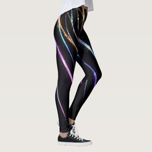 Kleurrijke strepen schitteren leggings (Rechts)