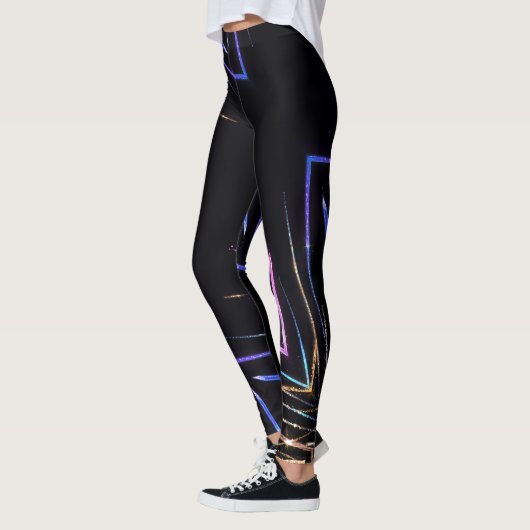Kleurrijke strepen schitteren leggings (Links)