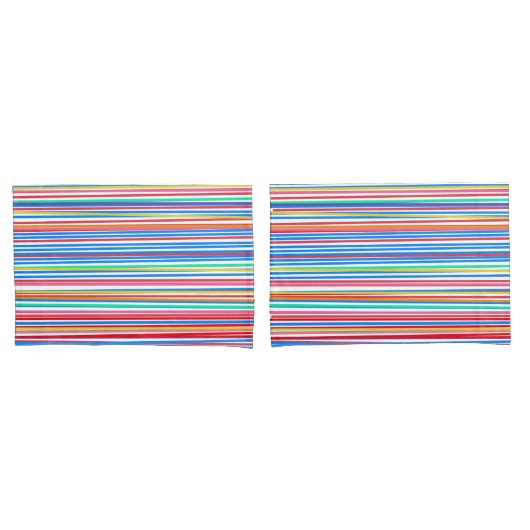 Kleurrijke strepen Solid Blue Backside Kussensloop (Voorkant-Set)