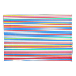 Kleurrijke strepen Solid Blue Backside Kussensloop