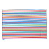 Kleurrijke strepen Solid Blue Backside Kussensloop (Voorkant-Rechts)