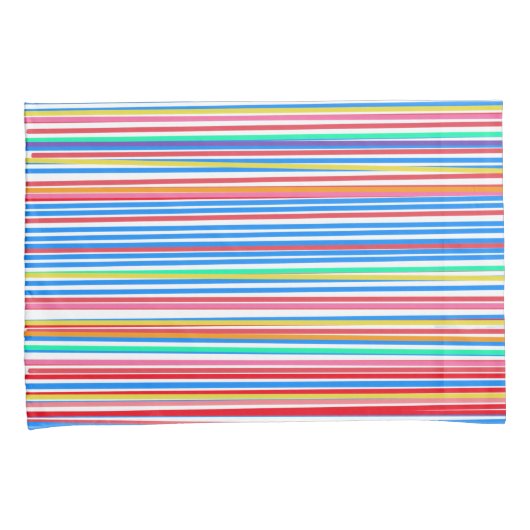 Kleurrijke strepen Solid Blue Backside Kussensloop (Voorkant-Rechts)