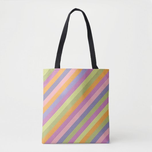 Kleurrijke strepen tote bag (Voorkant)