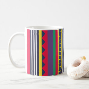 Kleurrijke strepen uit de jaren tachtig  koffiemok