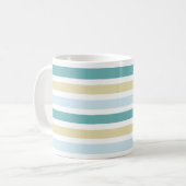 Kleurrijke strepen van Zee aan de kust Koffiemok (Voorkant links)
