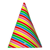 Kleurrijke Strepen Verjaardagsfeestje Pet Feesthoedjes (Rechts)
