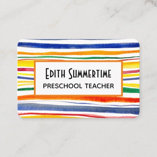 kleurrijke strepen visitekaartje (Voorkant)