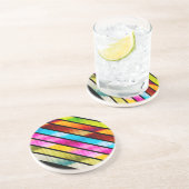 Kleurrijke strepen zandsteen onderzetter (Zijkant)
