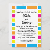 Kleurrijke strepen Zomerbruiloft Kaart (Voorkant)