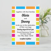 Kleurrijke strepen Zomerbruiloft Kaart (Staand voorkant)