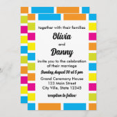 Kleurrijke strepen Zomerbruiloft Kaart (Voorkant / Achterkant)