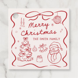 Kleurrijke strik Kerst feest favoriet tags Bedankjes Labels