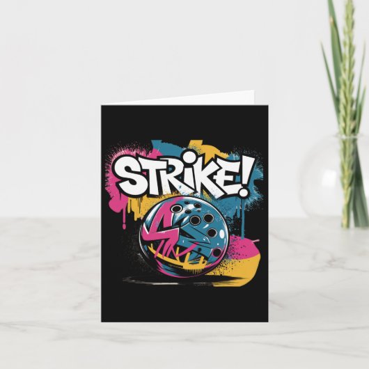 Kleurrijke Strike Bowling LL Kaart (Voorkant)