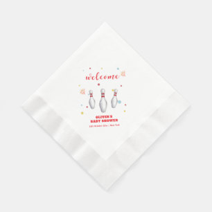 Kleurrijke Strike Up Bowling Baby Shower Welkom Servet