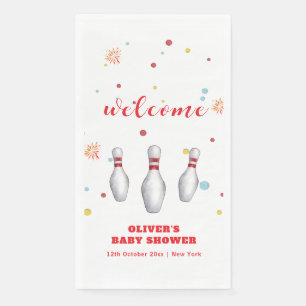 Kleurrijke Strike Up Bowling Welkom Baby Shower Servet