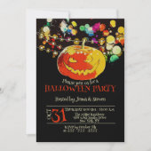 Kleurrijke String Lights Grinning pompoen Hallowee Kaart (Voorkant)