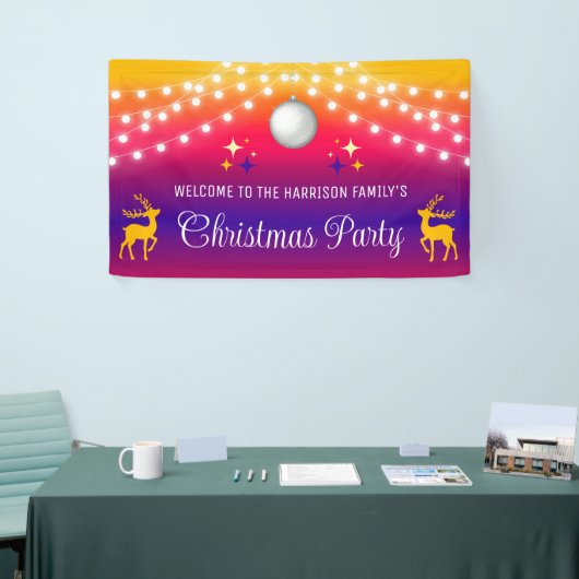 Kleurrijke String Lights Kerstbal Welkom Spandoek (Beurs)