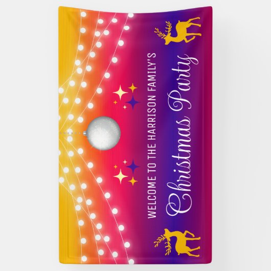 Kleurrijke String Lights Kerstbal Welkom Spandoek (Verticaal)