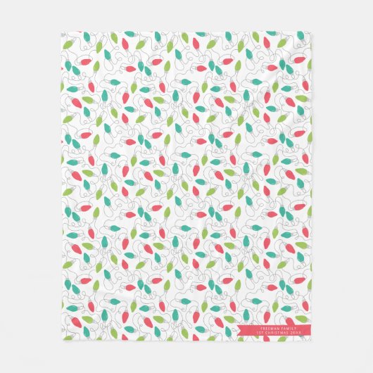 Kleurrijke String Lights Kerstmis Fleece Deken (Voorkant)