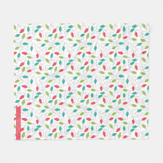 Kleurrijke String Lights Kerstmis Fleece Deken (Voorkant (Horizontaal))