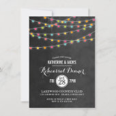 Kleurrijke String Lights repetitie diner uitnodigi Kaart (Voorkant)