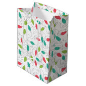 Kleurrijke String van Lichten Kerstmis Gift Bag Medium Cadeauzakje (Voorkant Gekanteld)