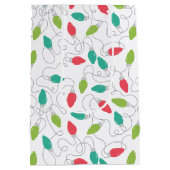 Kleurrijke String van Lichten Kerstmis Gift Bag Medium Cadeauzakje (Achterkant)